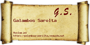 Galambos Sarolta névjegykártya