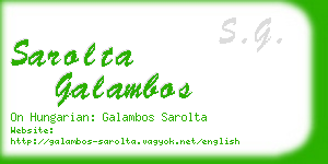 sarolta galambos business card